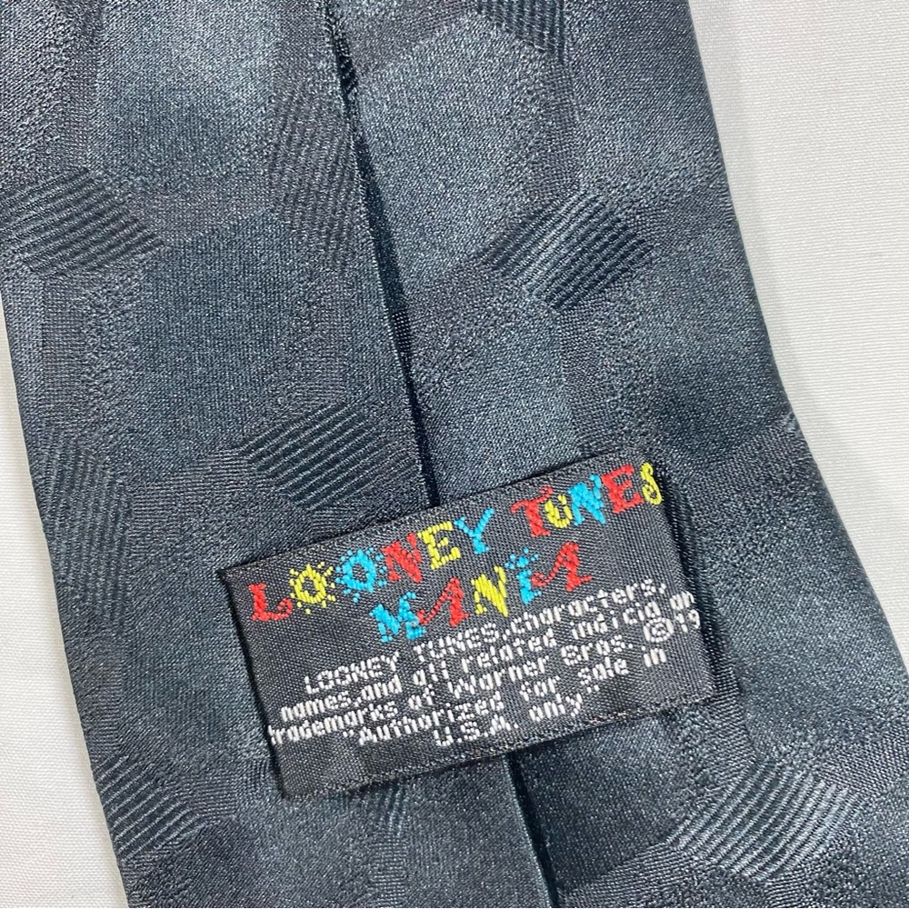 Christmas Looney tunes Tie Bugs Bunny Tasmanian Devil Tie Vintage 80s 90s NWT - Picture 5 of 6